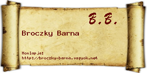 Broczky Barna névjegykártya