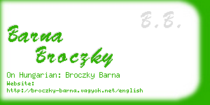 barna broczky business card